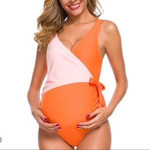 NWT Orange and Pink Maternity Swimsuit